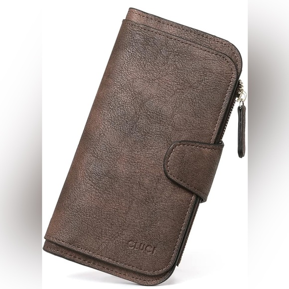 CLUCI Women Brown leather Wallet. Brand New - Picture 1 of 6